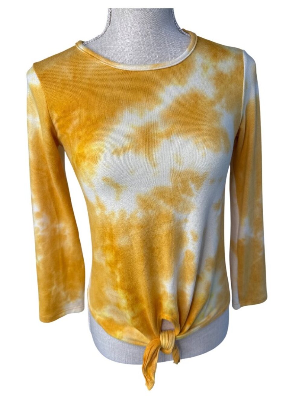 Urban Freedom Tie Dye Long Sleeve Top Orange & White Size 14/16